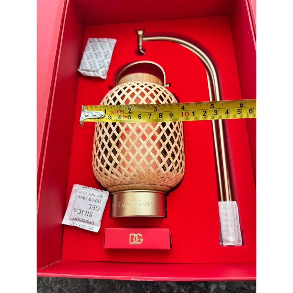 Dolce & Gabbana Artisanal Bamboo Lantern Gold Base Touch Light Gift Set Boxed